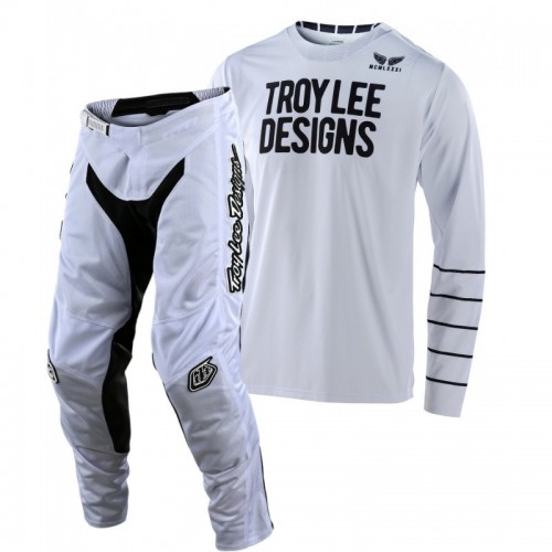 CONJUNTO TROY LEE DESIGNS 2021 GP AIR PINSTRIPE - BRANCO / PRETO 